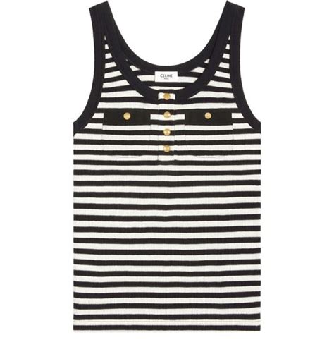 Women's Marinière tank top in ribbed cotton jersey 